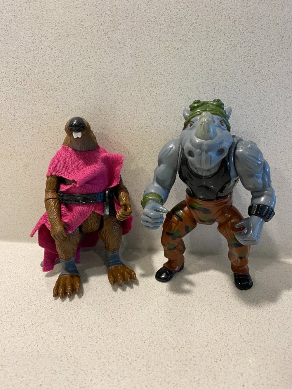 vintage 80s teenage mutant ninja turtles rocksteady master splinter action fig